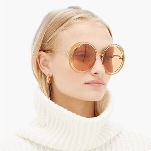 CHLOE Carlina Gold Round CE155S Sunglasses